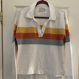 Faherty Sunwashed Striped Polo- medium